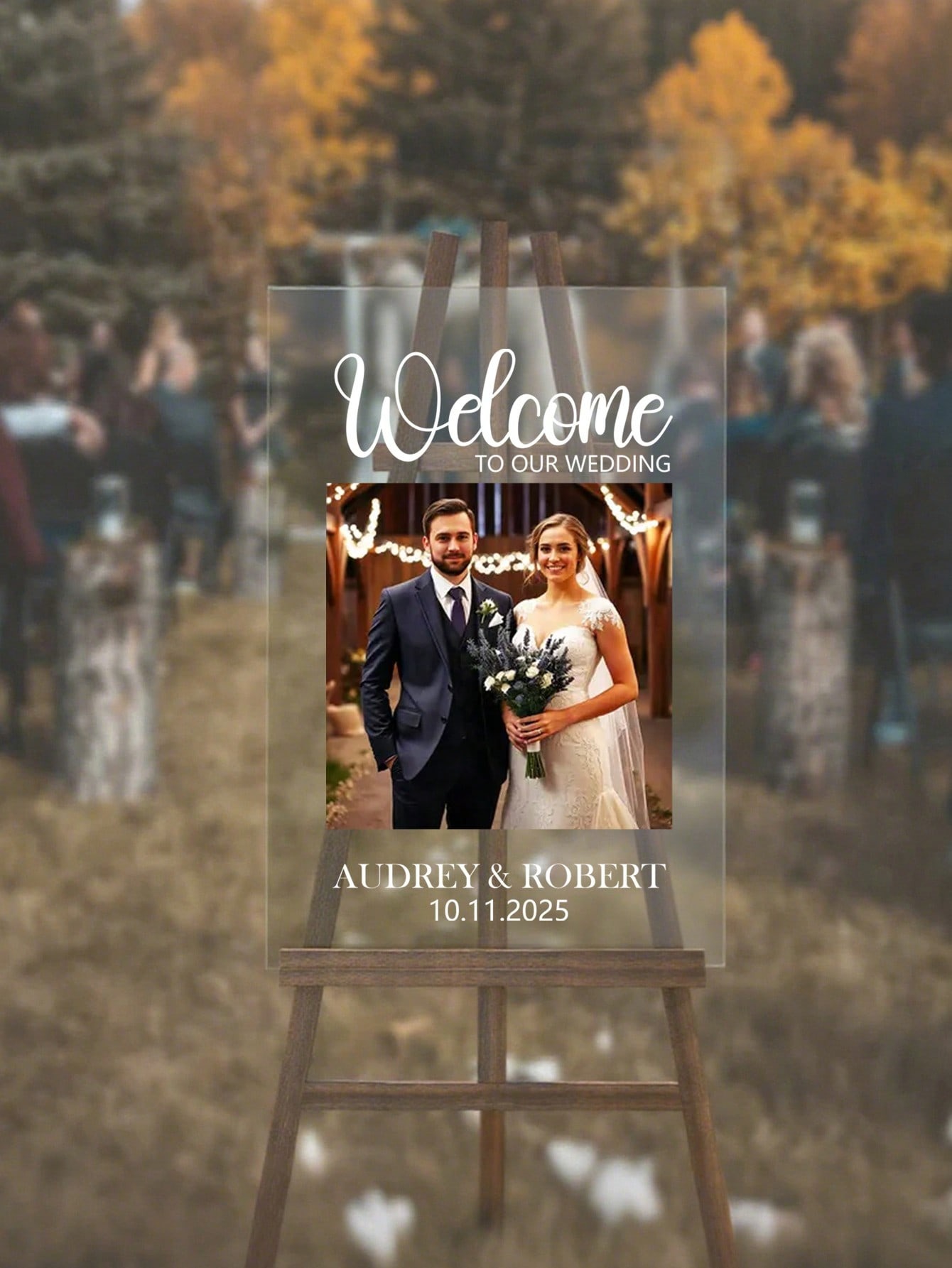 Customizable Acrylic Welcome Signs for Weddings, Engagements, and Parties